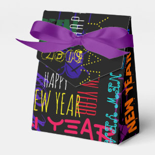Happy New custom Year Pop Colors Bevorzugung Zelt Geschenkschachtel