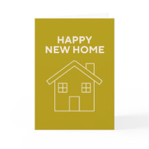Happy New Home Card - Mustard background 