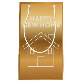 Happy New Home - Gold Gradient background  Kleine Geschenktüte