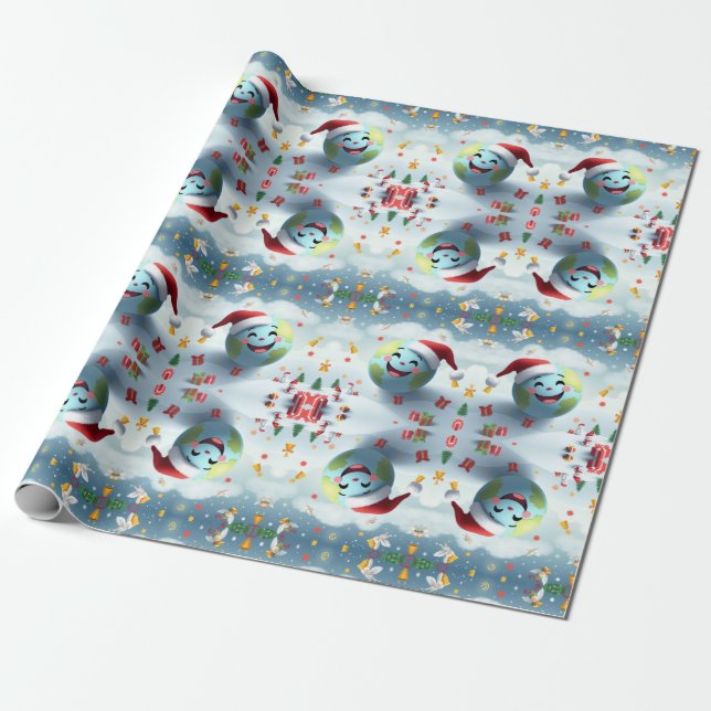 Happy New Planet Wrapping Paper Geschenkpapier (Ungerollt)