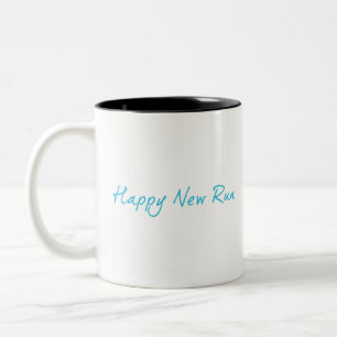 Happy New Run Zweifarbige Tasse