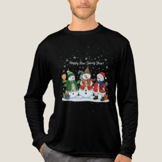 Happy New Snowy Year 2026 Snowmen Winter Unisex Tri-Blend Shirt