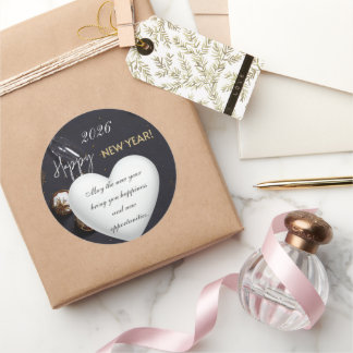 Happy New Year2026 Runder Aufkleber