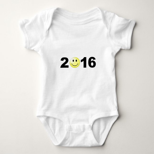 Happy New Year 2016 Funny Sweet Number Baby Strampler (Vorderseite)