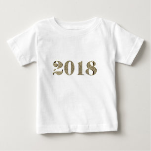 Happy New Year 2018 Elegant Gold Look Typografie Baby T-shirt