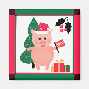 Happy New Year 2019 Chinesisches Symbol Pig Magnet