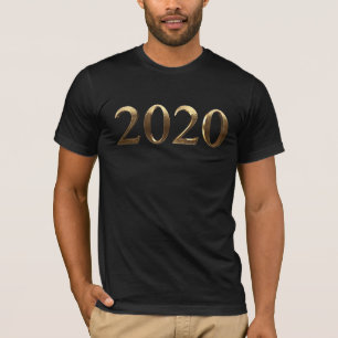 Happy New Year 2020 Elegante Imitate Goldene Zahle T-Shirt