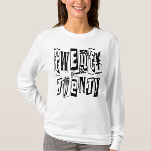 Happy New Year 2020 Modernes Schwarz und Weiß T-Shirt