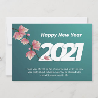 Happy New Year 2021 Celebrate Wish Card Dankeskarte