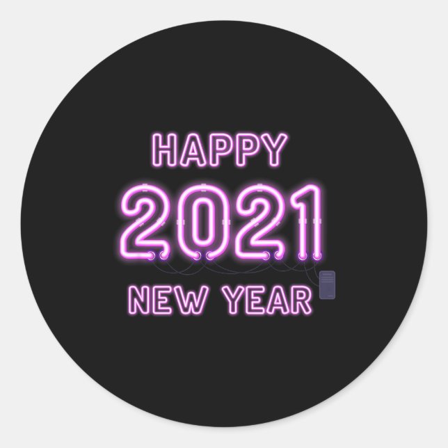 Happy New Year 2021 New Years Eve 2020 Party Suppl Runder Aufkleber (Vorderseite)
