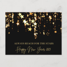 Happy New Year 2023 Reach für die Sterne Gold Blac