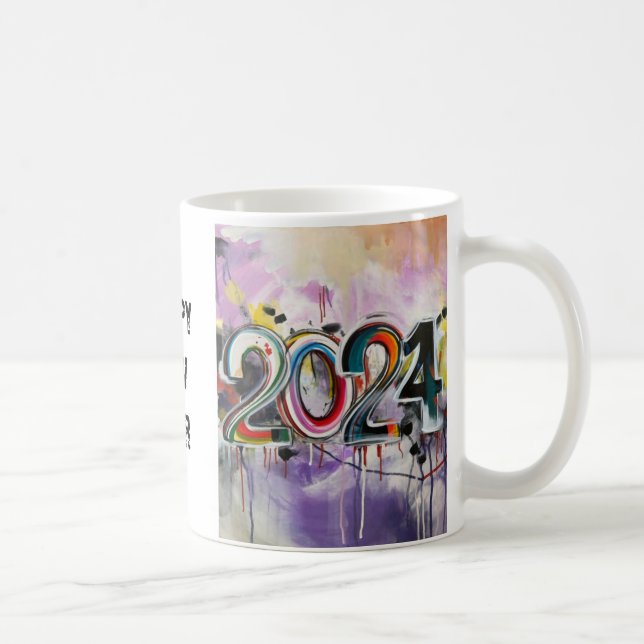 HAPPY NEW YEAR 2024 KAFFEETASSE (Rechts)