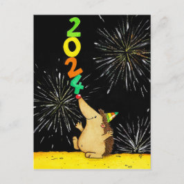 Happy New Year 2024 Postkarte