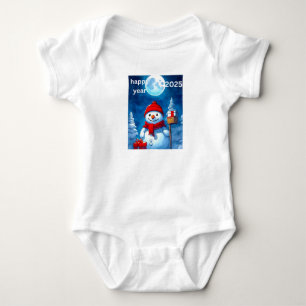 Happy New Year 2025 Baby Bodysuit - Snowman Joy. Strampler