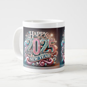 Happy New Year 2025 Coffee Customize Specialty Tas Jumbo-Tasse
