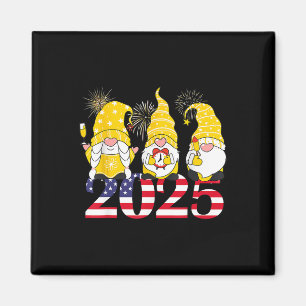 Happy New Year 2025 Eve Party Gnomes Fireworks Hel Magnet