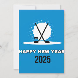 Happy new year 2025 Hockey Holiday card Feiertagskarte