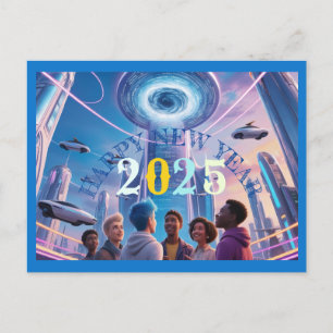 Happy new year 2025 Holiday Postcard Feiertagspostkarte