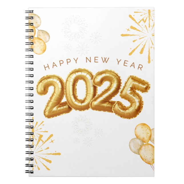 Happy New Year 2025 Notebook Notizblock (Vorderseite)