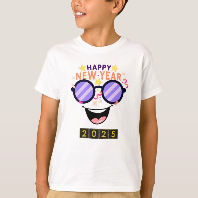 "Happy New Year 2025 T - Shirt Logo - Spaß & Feier (Vorderseite)