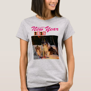 "Happy New Year 2025 Tshirts - Festival Hund Party