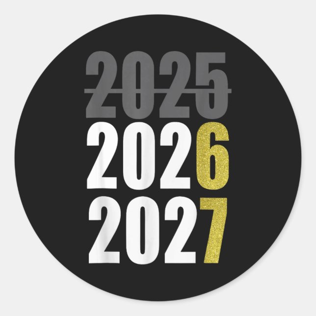 Happy New Year 2026 2027 67 Meme Six Seven Kids Me Runder Aufkleber (Vorderseite)