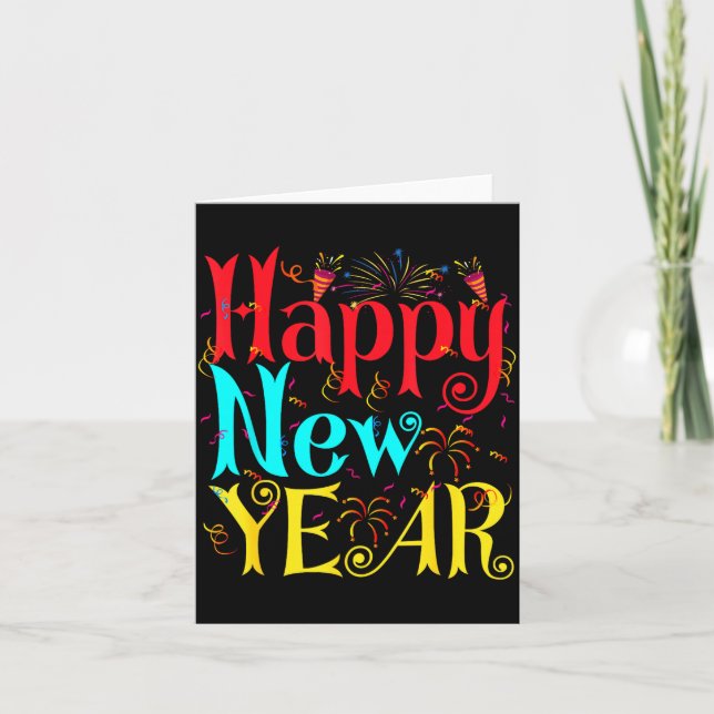 Happy New Year 2026 And Merry Christmas New Year E Karte (Vorderseite)