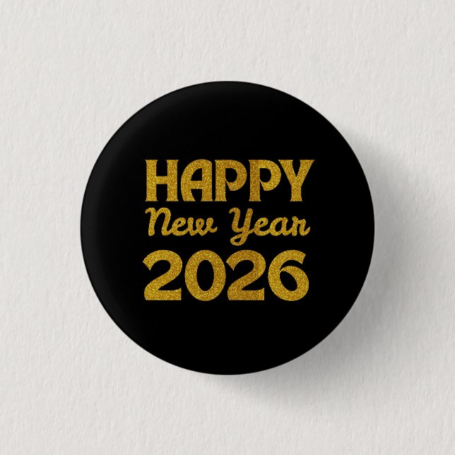 Happy New Year 2026 Button (Vorderseite)