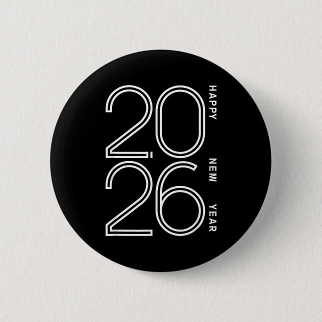 Happy New Year 2026 Celebration Eve Party Men Wome Button (Vorderseite)