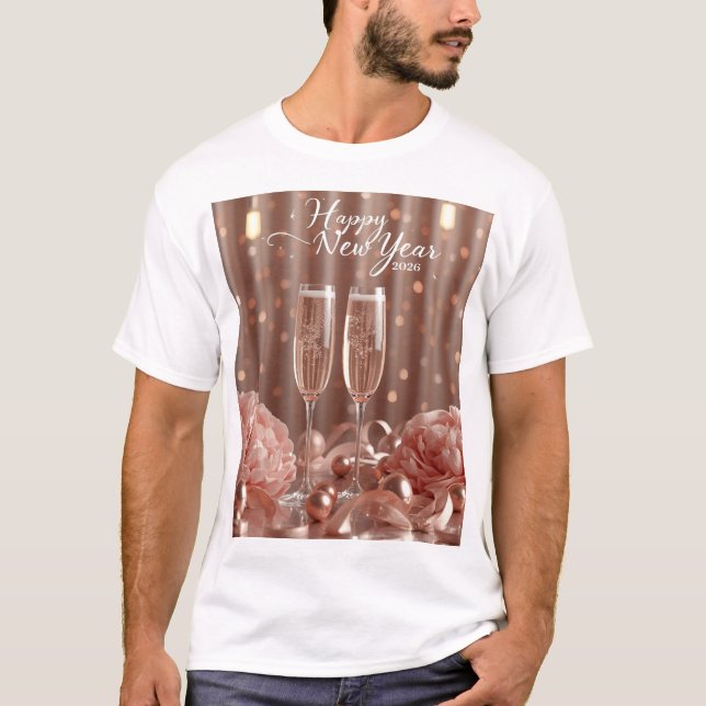 happy new year 2026 champagne lights tshirt (Vorderseite)