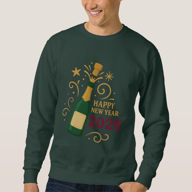 Happy New Year 2026 Champagne | Men’s Sweatshirt (Vorderseite)