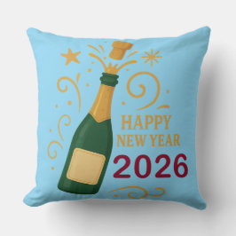 Happy New Year 2026 Champagne | Throw Pillow 20" Kissen
