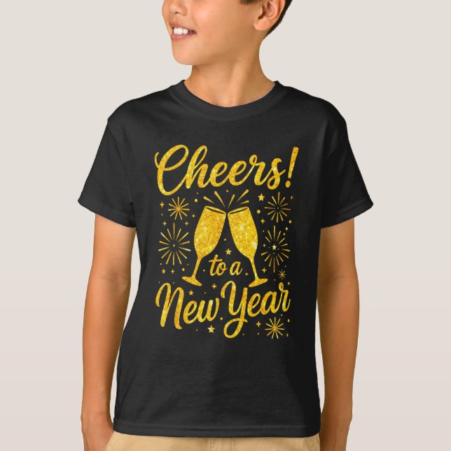 Happy New Year 2026 Cheers To A New Year Fireworks T-Shirt (Vorderseite)