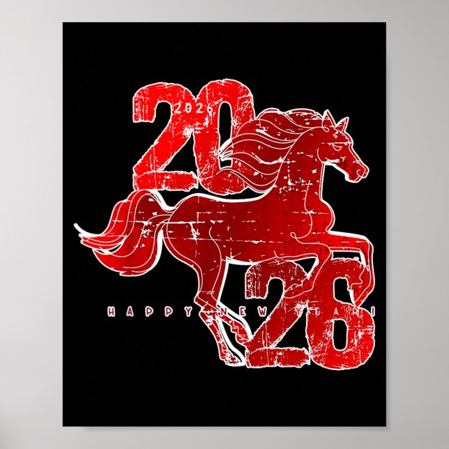 Happy New Year 2026 Chinese New Year 2026 Year Of  Poster (Vorne)