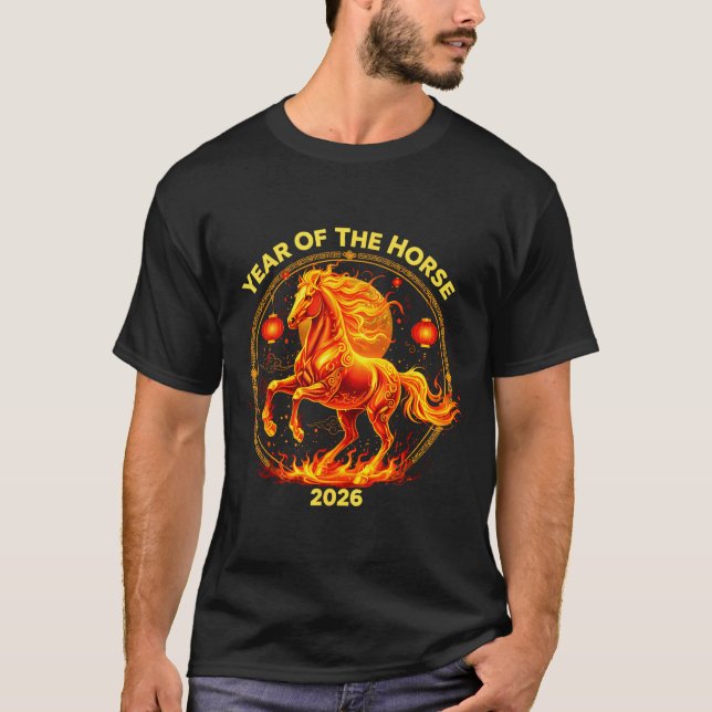 Happy New Year 2026 Chinese New Year Horse Zodiac  T-Shirt (Vorderseite)