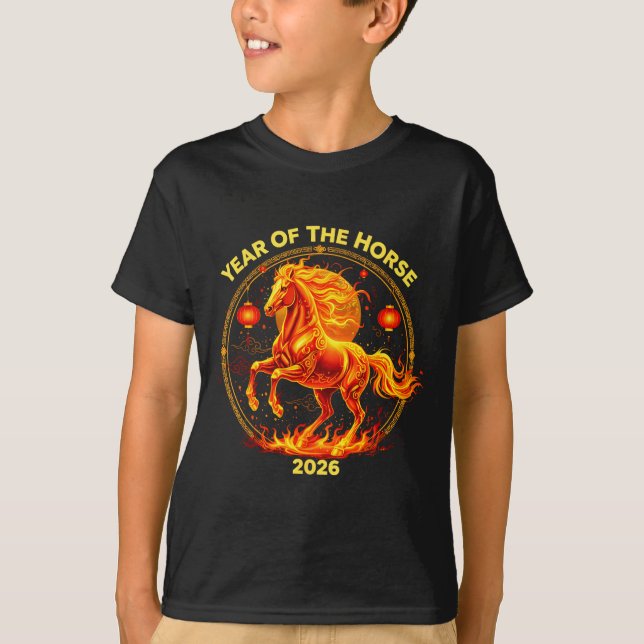 Happy New Year 2026 Chinese New Year Horse Zodiac  T-Shirt (Vorderseite)