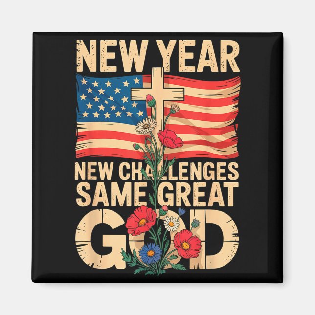 Happy New Year 2026 Christian Challenges Same Grea Magnet (Vorne)