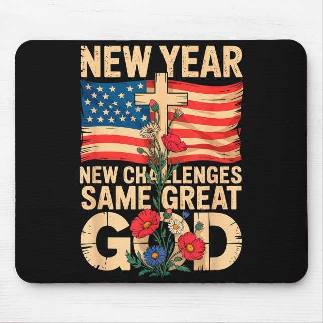 Happy New Year 2026 Christian Challenges Same Grea Mousepad (Vorne)
