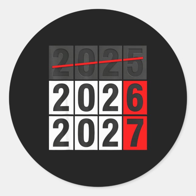 Happy New Year 2026 Coming Soon 2027 67 Meme Six S Runder Aufkleber (Vorderseite)