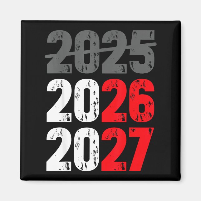 Happy New Year 2026 Coming Soon 2027 Funny 67 Meme Magnet (Vorne)