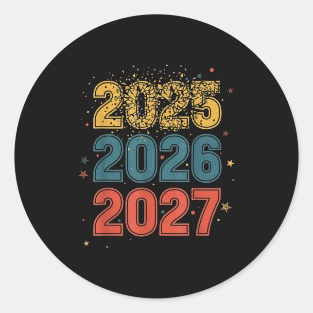 Happy New Year 2026 Coming Soon 2027 Funny 67 Meme Runder Aufkleber (Vorderseite)