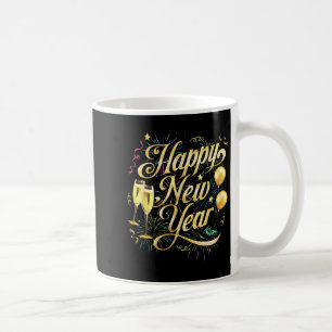 Happy New Year 2026 Confetti Fireworks New Years E Kaffeetasse