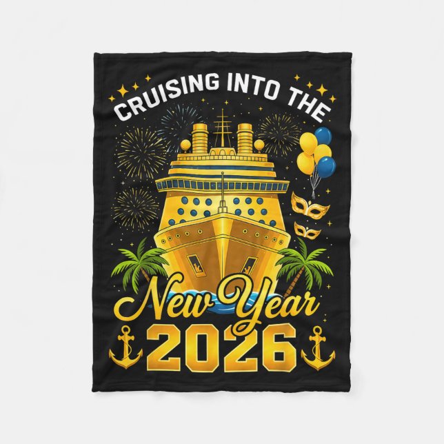 Happy New Year 2026 Cruising Into The New Year 202 Fleecedecke (Vorderseite)