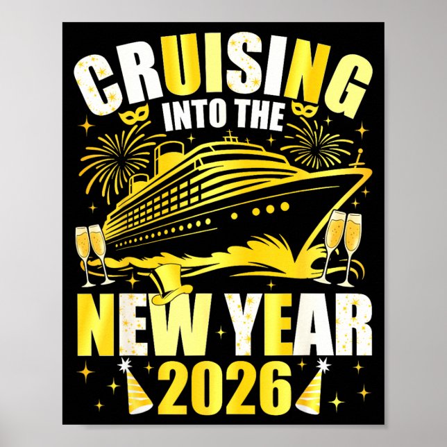 Happy New Year 2026 Cruising Into The New Year 202 Poster (Vorne)
