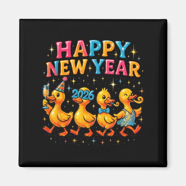 Happy New Year 2026 Cute Duck Party Gift  Magnet (Vorne)
