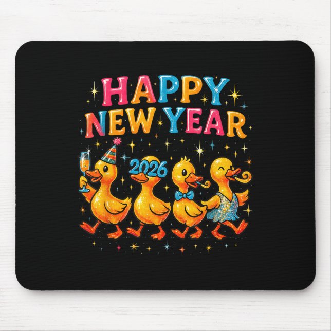 Happy New Year 2026 Cute Duck Party Gift  Mousepad (Vorne)