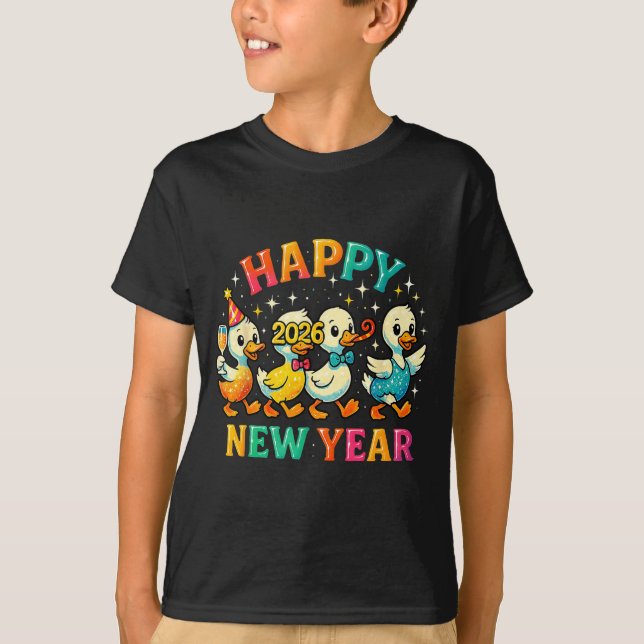 Happy New Year 2026 Cute Duck Party Gift  T-Shirt (Vorderseite)