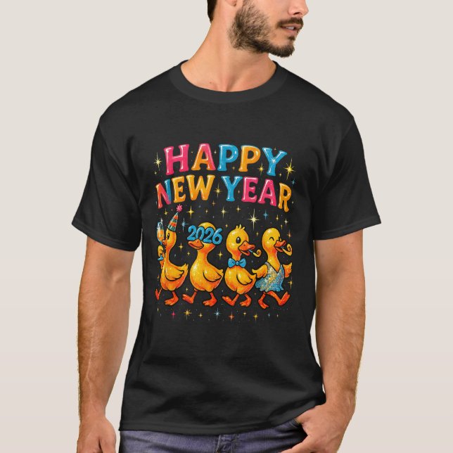 Happy New Year 2026 Cute Duck Party Gift  T-Shirt (Vorderseite)