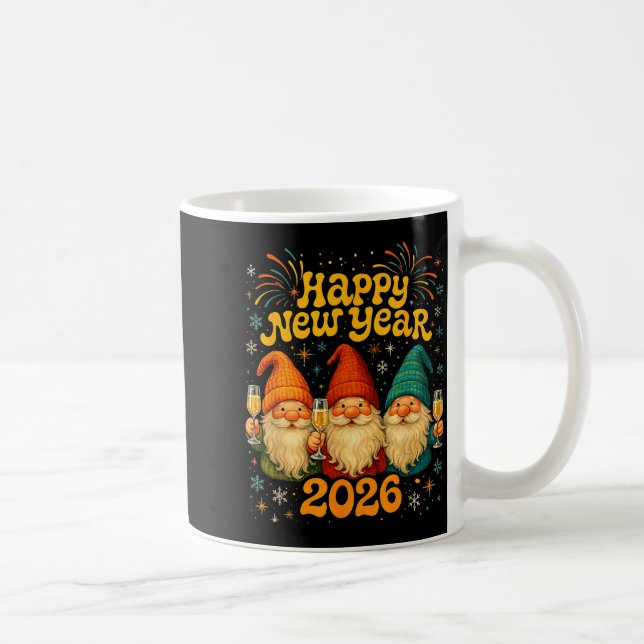 Happy New Year 2026 Cute Gnome Party Gift  Kaffeetasse (Rechts)