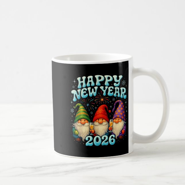 Happy New Year 2026 Cute Gnome Party Gift  Kaffeetasse (Rechts)